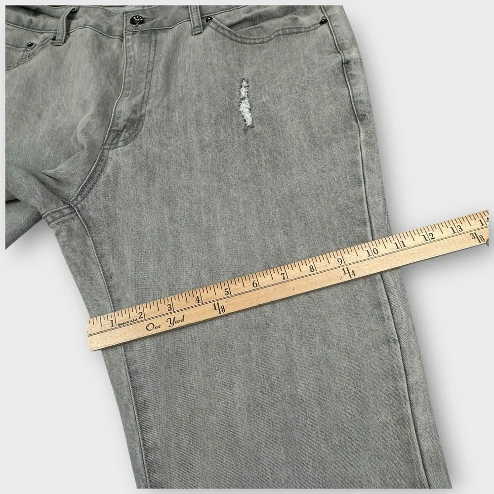 WXYZ Jeans Mens 34x30 Gray Wash Nomad Slim Fit‎ Distressed Stretch Moto Grunge